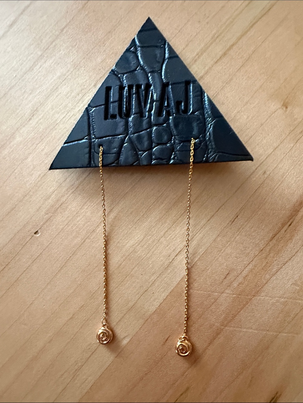 Luv Aj Gold Shell threader Chain Earrings